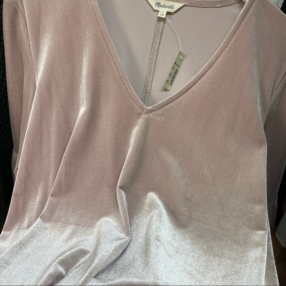 Madewell | velvet blush pink dress - Picture 13 of 14
